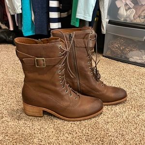 NWOT Kork-Ease Combat Style Boots with Heel